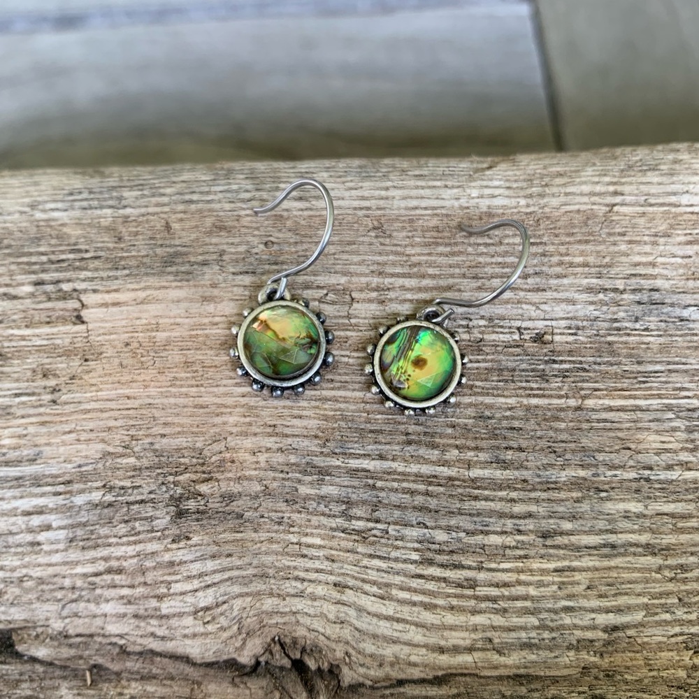 Shell gem earrings